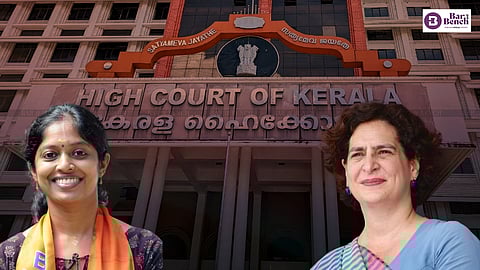 BJP leader Navya Haridas and Priyanka Gandhi with Kerala HC