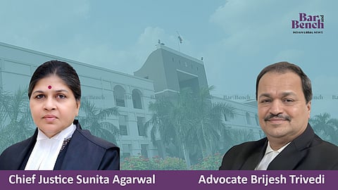 Chief Justice Sunita Agarwal, Advocate Brijesh Trivedi and Gujarat High Court