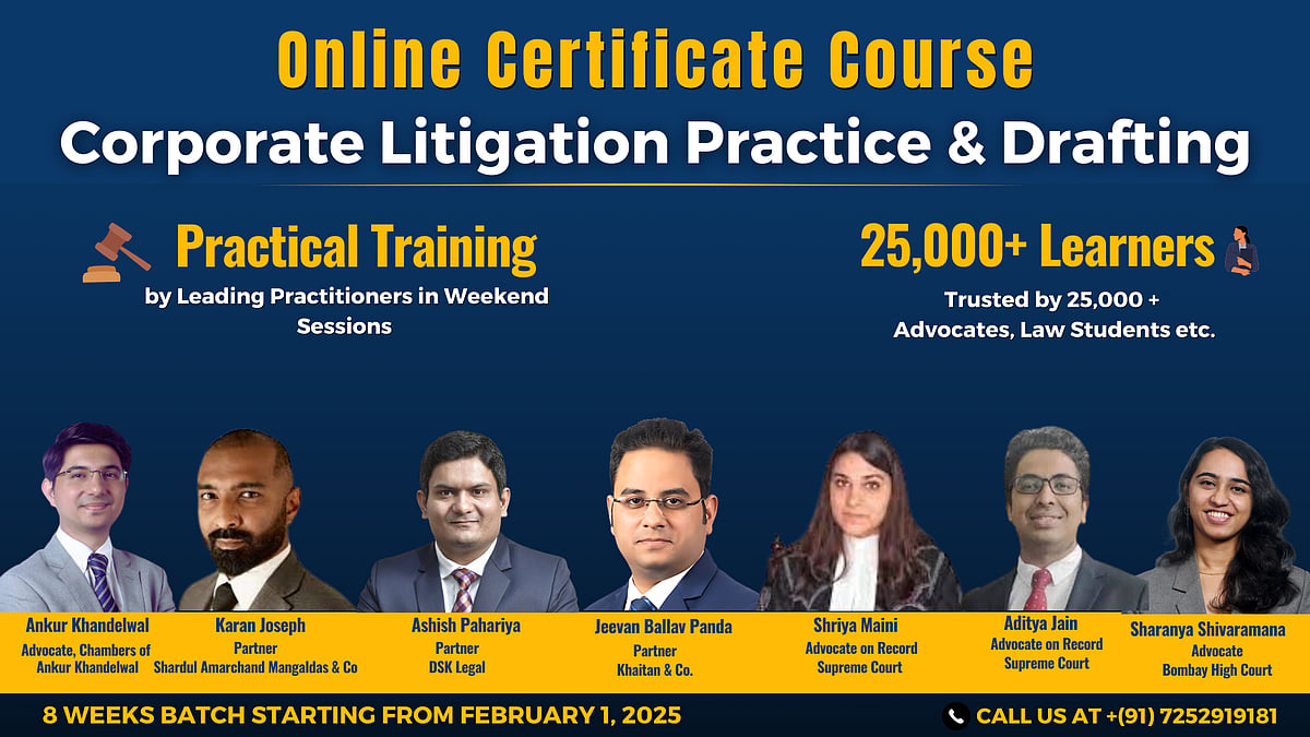 Certificate Course on Corporate Litigation Practice and Drafting by ...