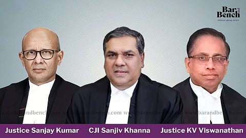 Justice Sanjay Kumar, CJI Sanjiv Khanna and Justice KV Viswanathan