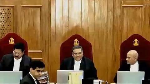 CJI Sanjiv Khanna (Centre) with Justice BR Gavai (L) and Justice Sanjay Kumar (R)
