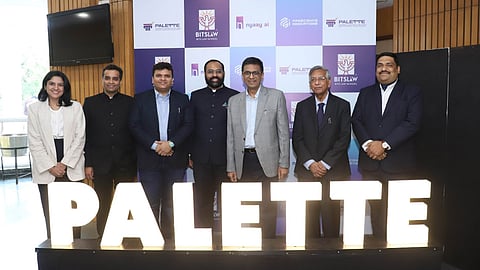(L to R) Dr Saumya Rawat, Swapnil Srivastava, Dr Anshul Pandey, Prof (Dr) Ashish Bharadwaj, Hon'ble Justice D Y Chandrachud, R Venkataramani, and Mayank Akole