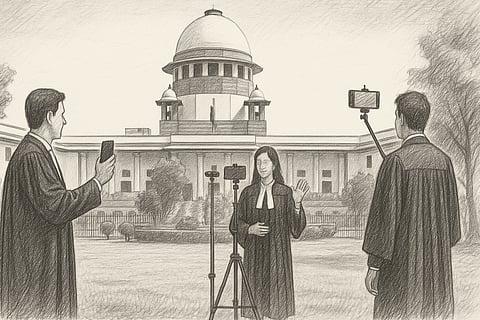 SCAORA urges CJI to curb reels and videography in court premises