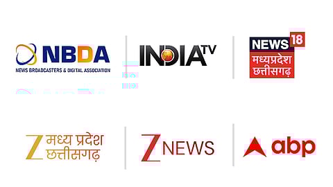 NBDSA, India TV, News18 Madhya Pradesh/Chhattisgarh, Zee Madhya Pradesh/Chhattisgarh, Zee News, and ABP News 