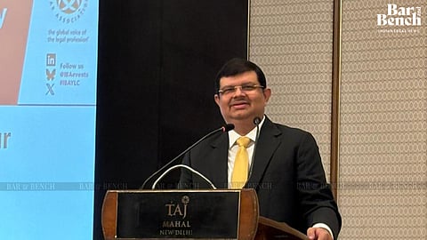 Justice Tejas Karia at the IBA summit opening session