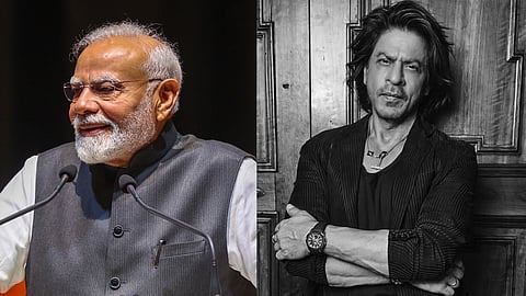 Narendra Modi with Shah Rukh Khan