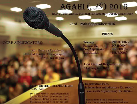 RGNUL’s National Parliamentary Debate Competition “Agahi” (Register by August 31)