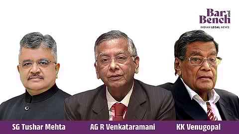 SG Tushar Mehta AG R Venkataramani, and KK Venugopal
