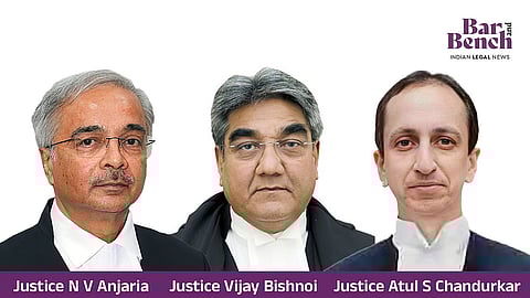 Justice N V Anjaria, Justice Vijay Bishnoi, Justice Atul S Chandurkar
