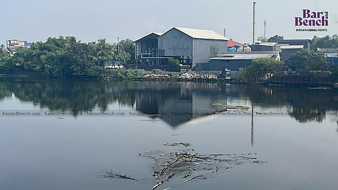 River polluted with Industrial Waste
