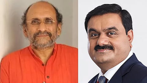 Paranjoy Guha Thakurta and Gautam Adani
