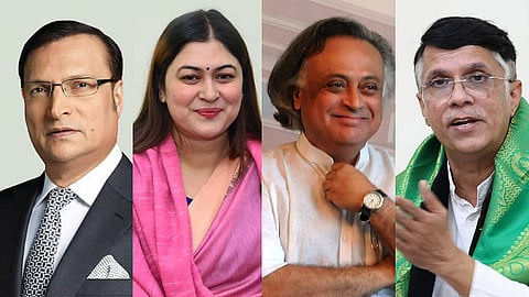 Rajat Sharma and Ragini Nayak, Jairam Ramesh and Pawan Khera
