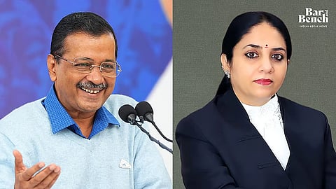 Arvind Kejriwal and Justice Swarana Kanta Sharma
