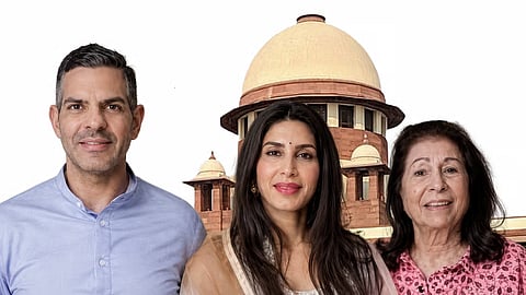 (L-R) Sunjay Kapur, Priya Kapur and Rani Kapur
