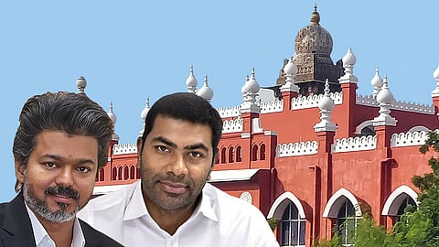 TN CM Vijay, Minister Aadhav Arjuna
