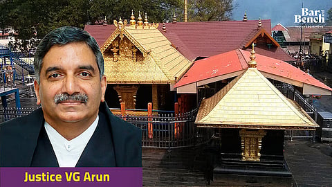 Justice VG Arun and Sabarimala temple
