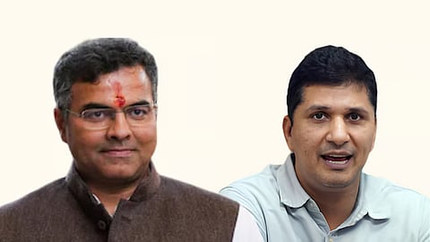 Delhi Deputy Chief Minister Parvesh Verma and AAP leader Saurabh Bharadwaj
