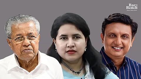Pinarayi vVjayan, Veena Thaikkandiyil and Mohammed Riyas
