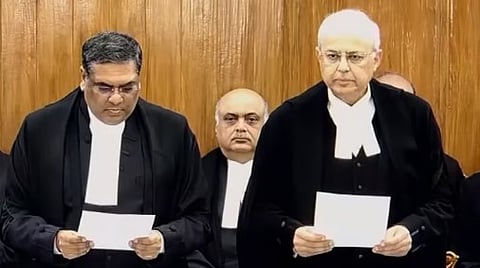 Justice Manmohan being sworn in as Supreme Court judge