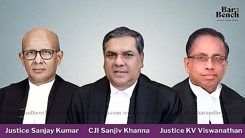 Justice Sanjay Kumar, CJI Sanjiv Khanna and Justice KV Viswanathan