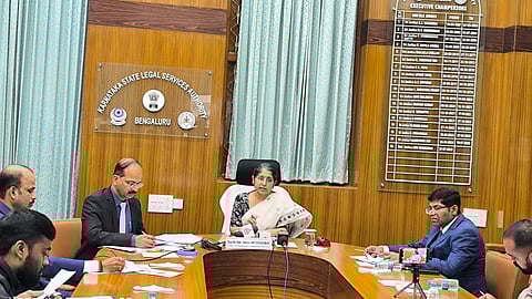 Justice Anu Sivaraman with KSLSA officials 