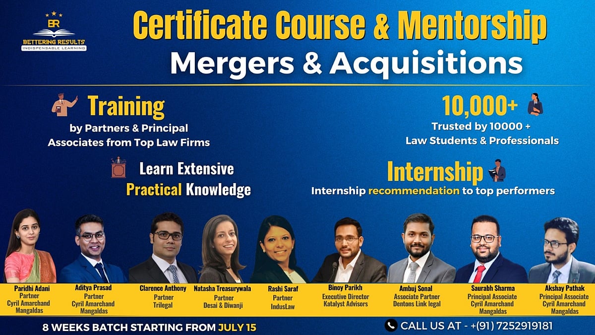 Learn Mergers & Acquisitions Practice from TopTier Law Firm Partners Register Now!
