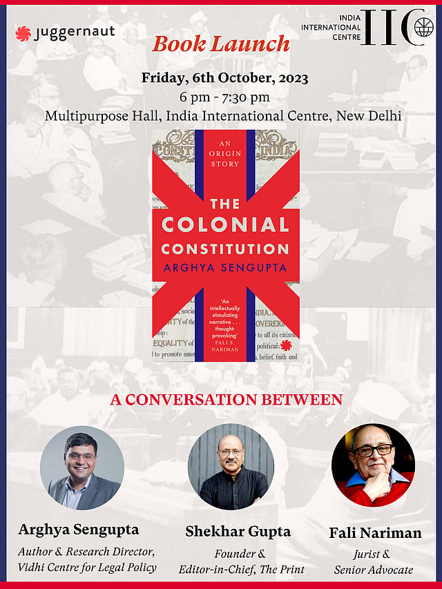 Book Discussion: Fali Nariman, Shekhar Gupta to discuss 'The Colonial ...
