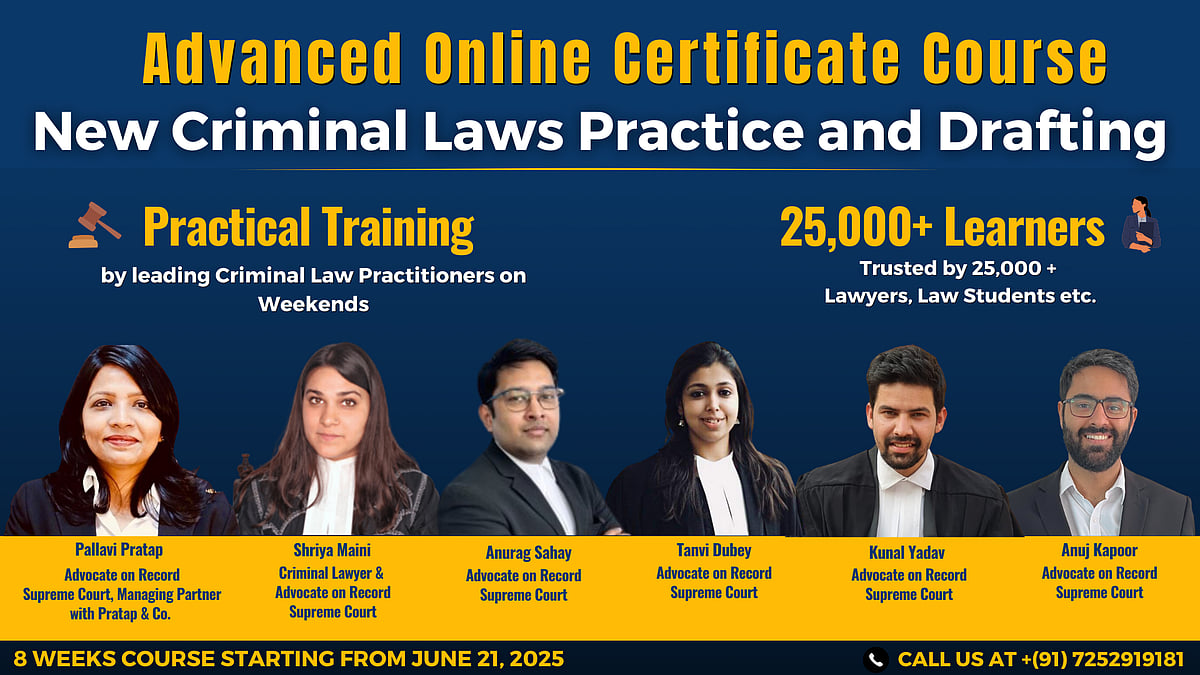 Certificate Course on Criminal Litigation Practice and Drafting by ...