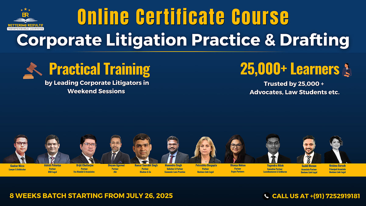 Certificate Course on Corporate Litigation Practice and Drafting by ...