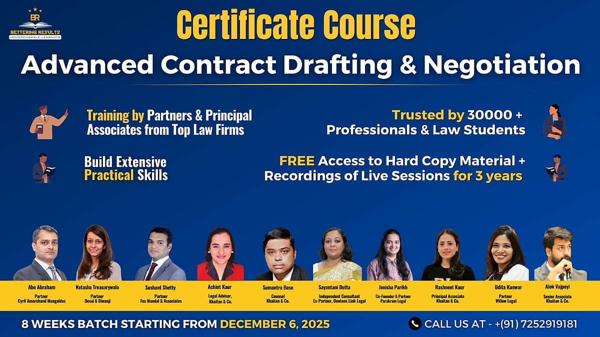 Certificate Course on Contract Drafting & Negotiation by Bettering ...