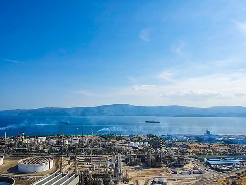 Corinth, refinery, Greece, sea, tanker