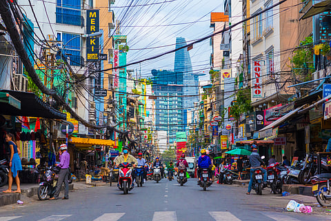 Ho Chi Minh, motorbikes, street, shops