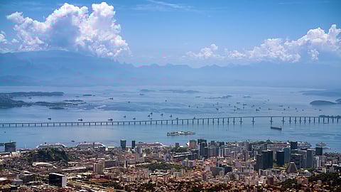 Rio de Janeiro, Brazil, panoramic view, vessels