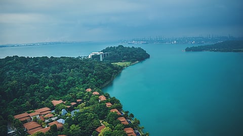 Singapore, Sentosa, refinery, sea
