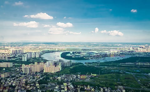 Ho Chi Minh, panorama, river, boats