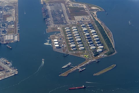 Rotterdam, oil depot, port, panorama
