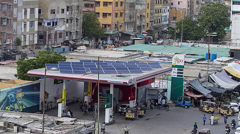 Karachi, gas station, solar panels