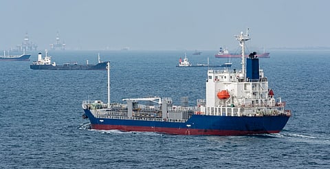 Photo of chemical tanker near Singapore