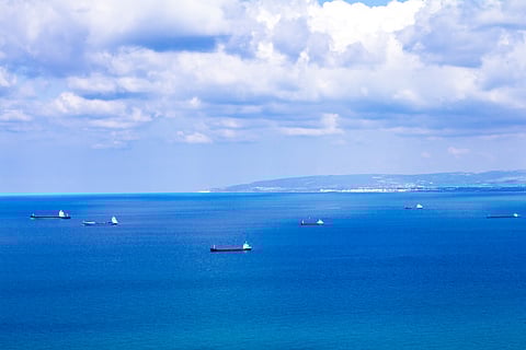 Photo showing vessels in Mediterranean Sea