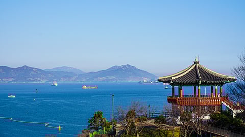 Photo of vessels near Yeosu, South Korea