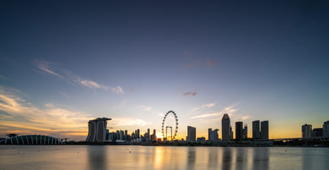 Photo of Singapore skyline at dusk