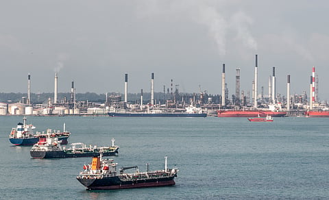 Photo of vessels and refinery in Singapore
