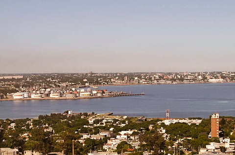 Photo of commercial port at Mondevideo, Uruguay