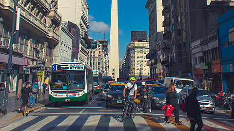 Photo of traffic in Buenos Aires