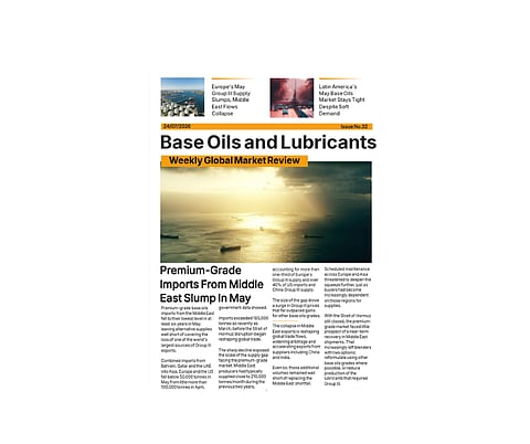 Front cover of Base Oils and Lubricants: Weekly Global Market Review - 24 July '26