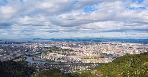 Photo of refinery in Mizushima, Japan and surrounding area
