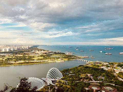 Photo of vessels in waters along Singapore coastline