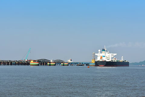 Photo of vessel in waters off Mumbai