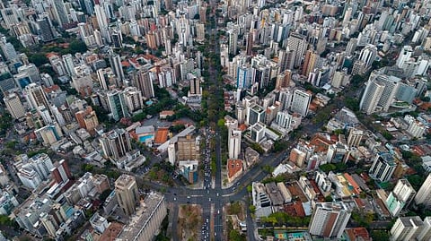 Photo of aerial view of bustling urban landscape of Belo Horizonte, Brazil