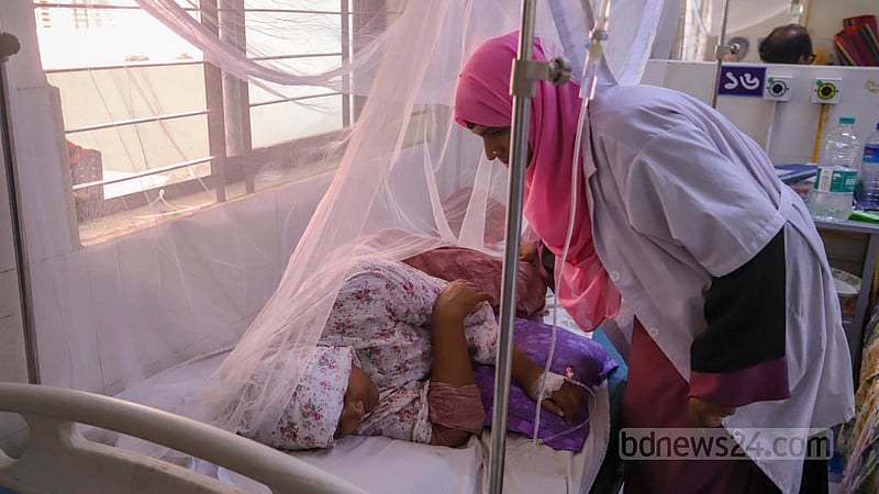 Salma Khatun from Mirpur was admitted to Shaheed Suhrawardy Medical College Hospital in Dhaka with dengue fever three days ago.